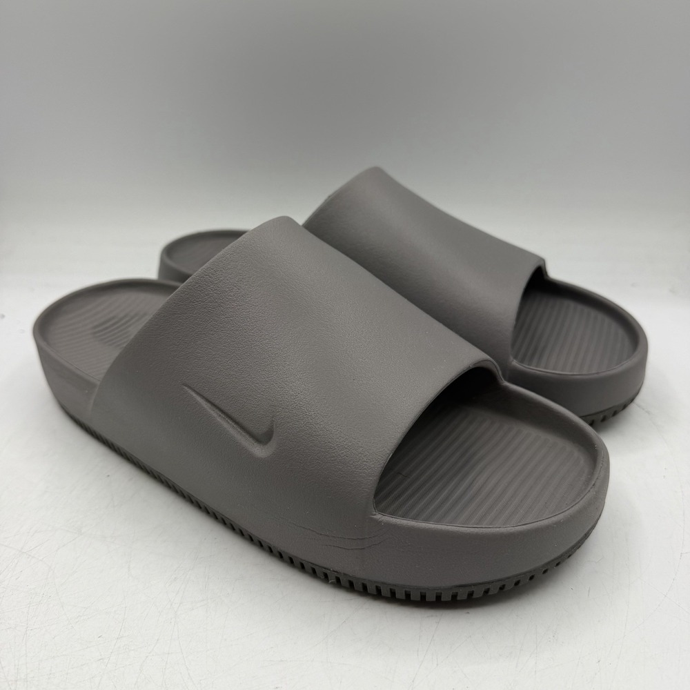 Nike Calm Slide Sandals Mens 9 Womens 10 Grey Slip On Comfort Shoes FD4116-004